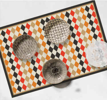 Retro mångfärgade diamanter vinyl bordstabletter - Tenstickers