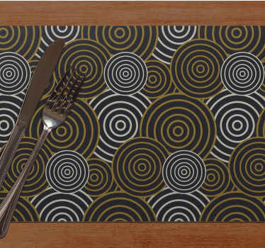 Patrones circulares con líneas manteles individuales de vinilo - TenVinilo