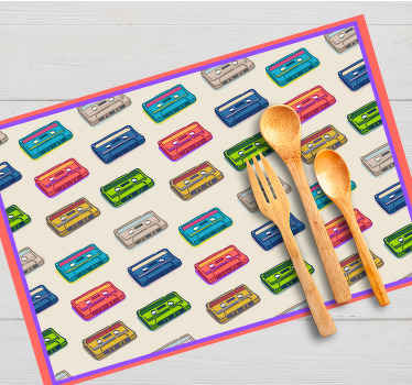 ρετρό χρωματιστά σουβλάκια βινυλίου με μοτίβο κασέτας - TenStickers