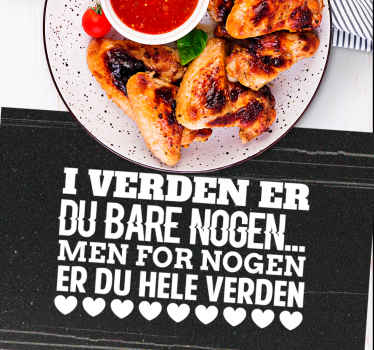 "i verden er du bare nogen" citat dækkeservietter - TenStickers