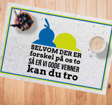 Kaj og andrea citerer dækkeservietter - TenStickers