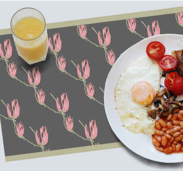 Magnolia flowers on grey backdrop placemats - TenStickers