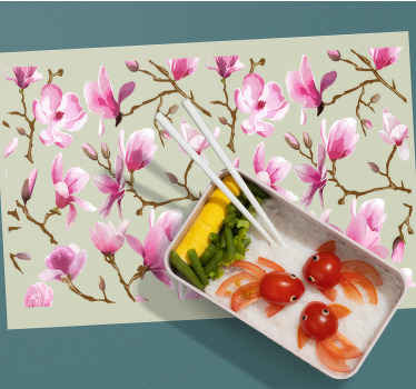 Vinyl Platzsets mit lila magnolienbaumkronen - TenStickers