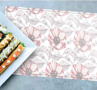 Elegantit pinkki magnolia design vinyylipöytämatot - Tenstickers