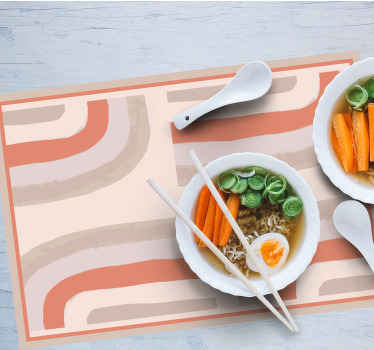 Mantel individual original Resumen de curvas de arco iris rosa - TenVinilo