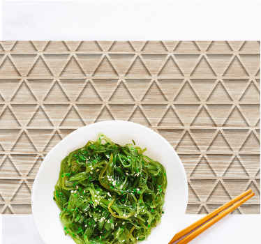 Ahşap efektli üçgen geometrik desen servis altlığı - TenStickers