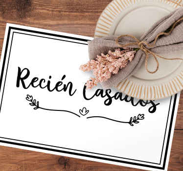 Manteles individuales de vinilo recién casados - TenVinilo