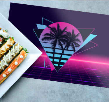 Palmetre i vaporwave-stil spisebrikke original - Tenstickers