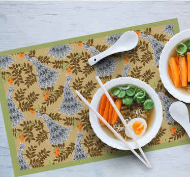 African style gray peacock original placemats - TenStickers