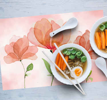 Mantel individual elegante Amapolas burdeos "estilo glamour" - TenVinilo