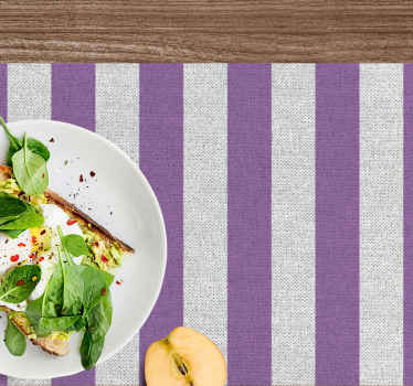 紫色白色线条矩形乙烯基餐垫 - TenStickers