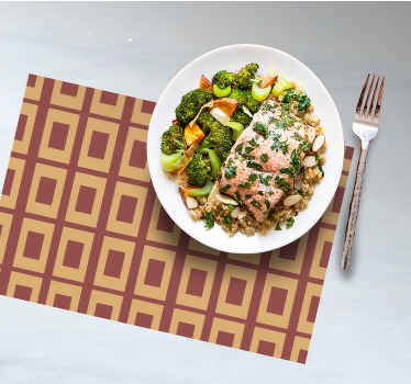 기하학 무늬 주황색 비닐 플레이스매트 - TenStickers