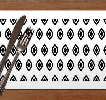 Geometric pattern black and white placemats - TenStickers