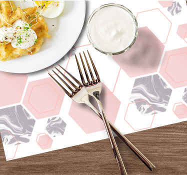 Geometric abstract hexagon pattern placemats - TenStickers