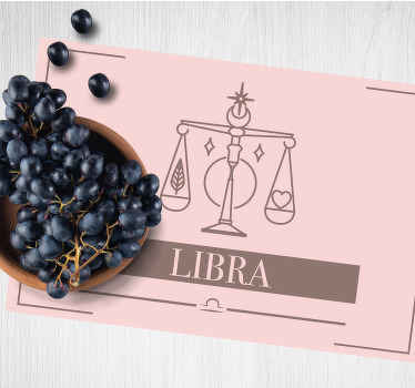Individual mesa signo zodiacal Libra rosa - TenVinilo