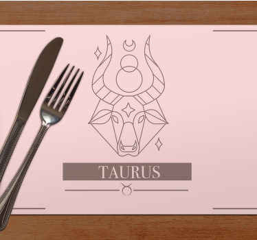 Mantel individual signo zodiacal Tauro rosa - TenVinilo
