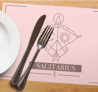 Mantel individual signo zodiacal Sagitario rosa - TenVinilo