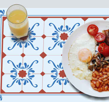 Mantel individual imitación patrón floral vintage - TenVinilo