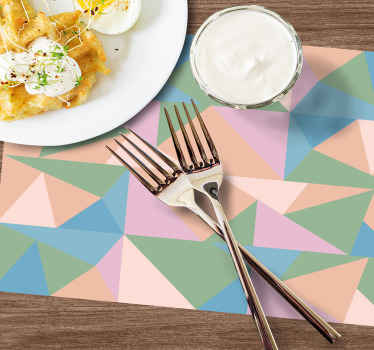 Pastel triangle art geometric elegant placemats - TenStickers