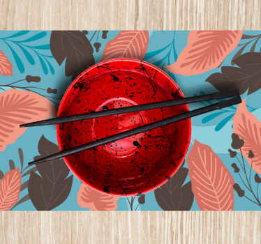 Tropical leaves pastel wall art placemats - TenStickers