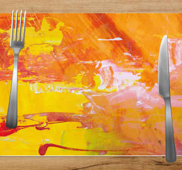 Orange abstrakt design restaurang bordstabletter - Tenstickers