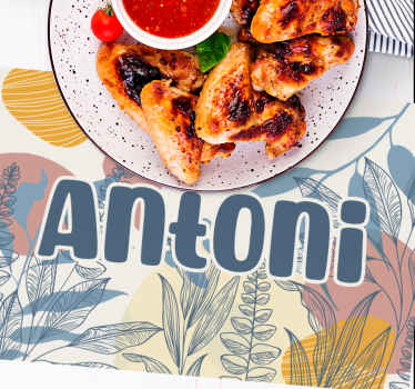 Stílusos névtervezés tányéralátétek eredeti - TenStickers