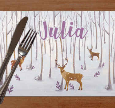 škandinávske zimné lesné zvieratká prestieranie - Tenstickers