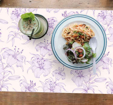 Blooming lilies floral design original placemat - TenStickers