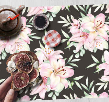 Original placemat floral pink lilies - TenStickers