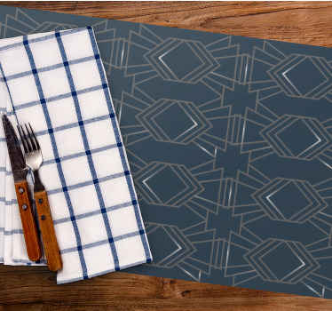Blue geometric contemporary style placemats - TenStickers