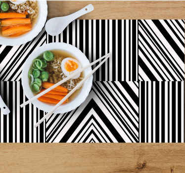 大都会风格的黑色斑马纹餐垫 - TenStickers