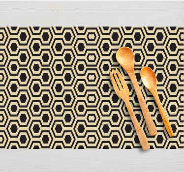 코스모폴리탄 스타일의 육각형 디자인 플레이스매트 - TenStickers