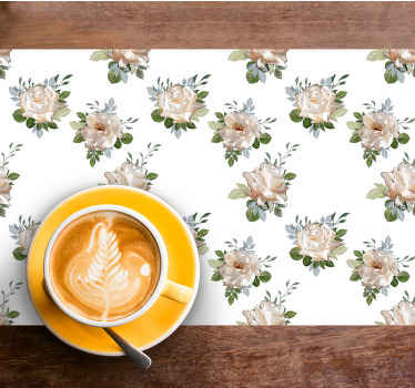 Cosmopolitan-style big flowers design placemats - TenStickers