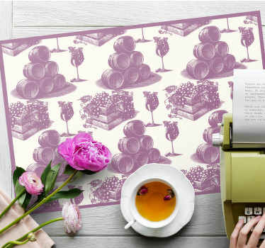 Mantel individual original Patrón vintage francés en violeta - TenVinilo