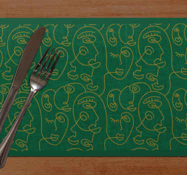 Abstrakt grønne tegnede originale dækkeservietter til kvinder - TenStickers