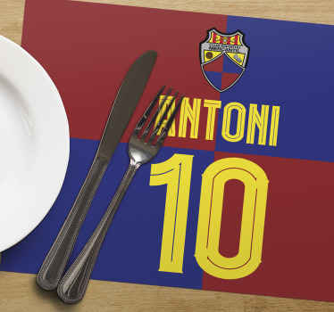 Mantel individual personalizable nombre y número - CE Mercantil - TenVinilo