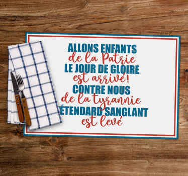Set de table maison La Marseillaise paroles - TenStickers
