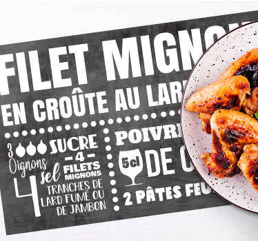 Set de table Filet mignon en croûte lard fumé - TenStickers