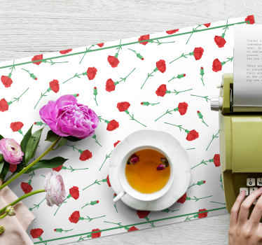 Mantel individual rectangular con claveles - TenVinilo