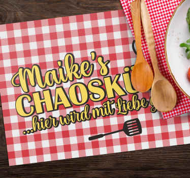 Tischset mit Namen Chaos Küche mit Name - TenStickers