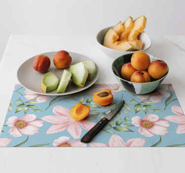 Mantel individual rectangular decoración floral - TenVinilo