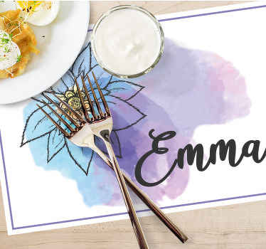 Set de table design Edelweiss avec prénom - TenStickers