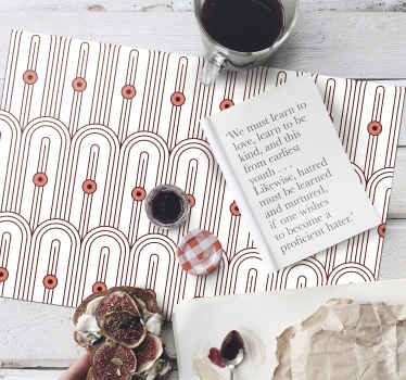 Set de table Art Déco motif rouge et blanc - TenStickers