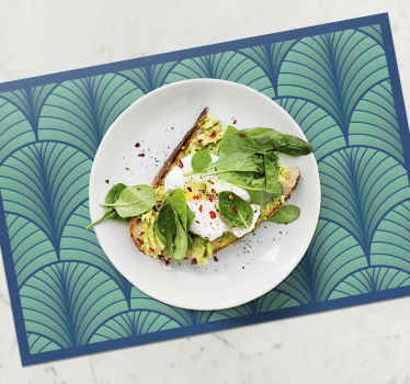 Set de table Art Déco motif vert et bleu - TenStickers