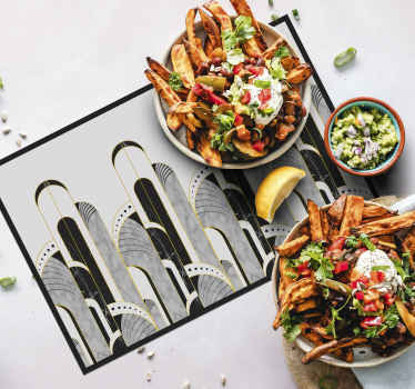 Set de table Art Déco motif gris et noir - TenStickers