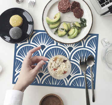 Set de table Art Déco motif bleu et blanc - TenStickers