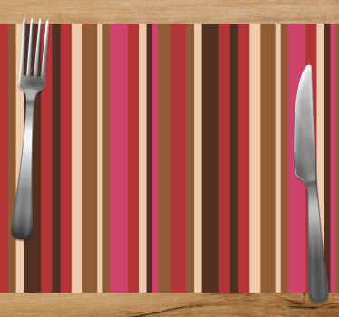 Mantel individual rectangular bohemio de rayas - TenVinilo