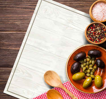 Mantel individual rectangular Madera blanca - TenVinilo