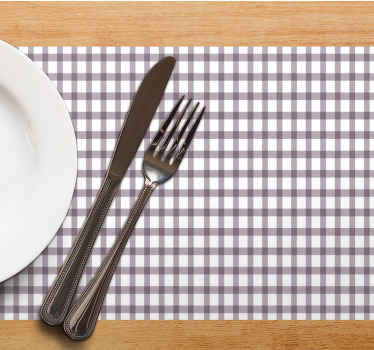 Lilac Gingham textured placemats - TenStickers