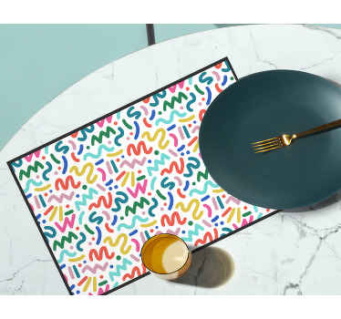 Abstract coloured shapes modern placemats - TenStickers